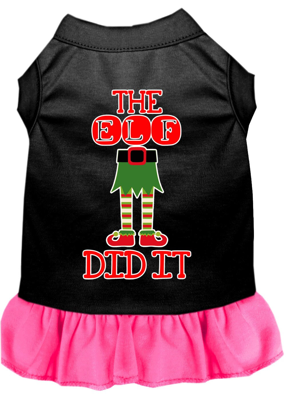 Christmas Pet Dress Screen Printed, "The Elf Did It"