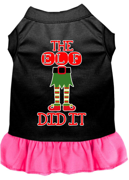 Christmas Pet Dress Screen Printed, "The Elf Did It"