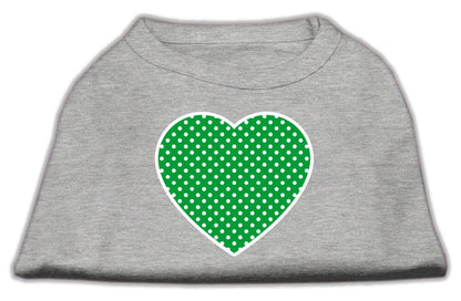 Pet Shirt "Swiss Dots Green Heart"