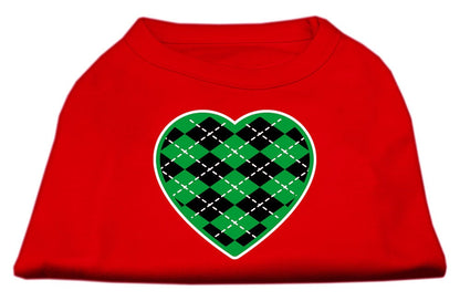 Pet Shirt "Argyle Heart Emerald Green"