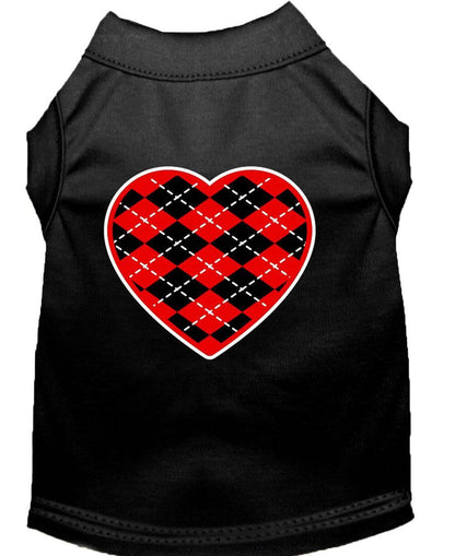 Pet Shirt "Argyle Heart Red"