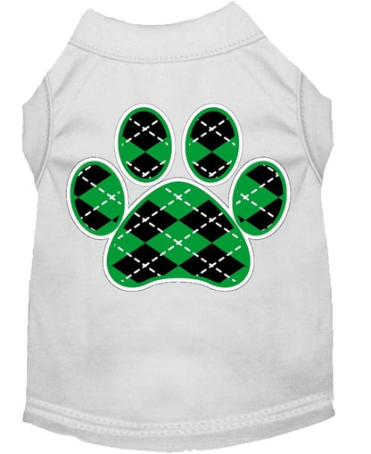 Pet Shirt "Argyle Paw Emerald Green"