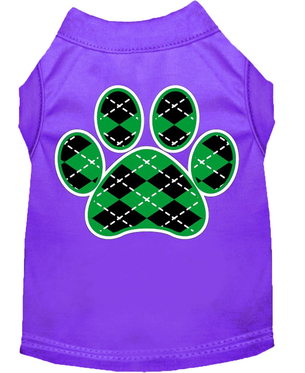 Pet Shirt "Argyle Paw Emerald Green"