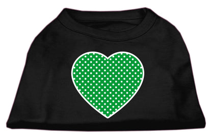 Pet Shirt "Swiss Dots Green Heart"