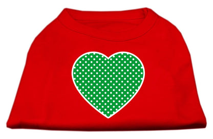 Pet Shirt "Swiss Dots Green Heart"