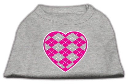 Pet Shirt "Argyle Heart Pink"