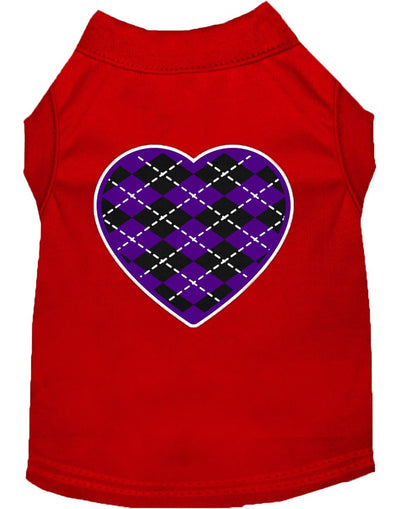 Pet Shirt "Argyle Heart Purple"
