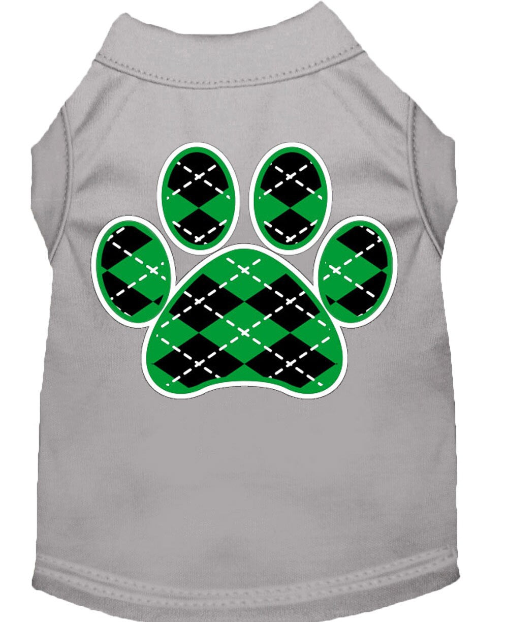 Pet Shirt "Argyle Paw Emerald Green"