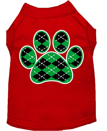 Pet Shirt "Argyle Paw Emerald Green"