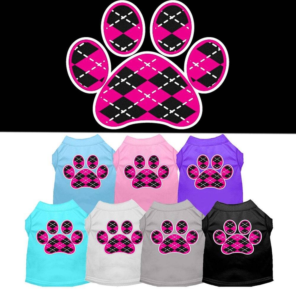 Pet Shirt "Argyle Paw Pink"