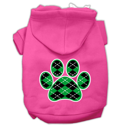 Pet Hoodie "Green Argyle Paw"