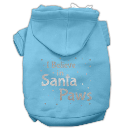 Christmas Pet Hoodie Screen Printed, "I Believe In Santa Paws"