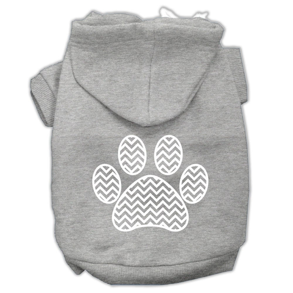 Pet Hoodie "Chevron Paw Print"