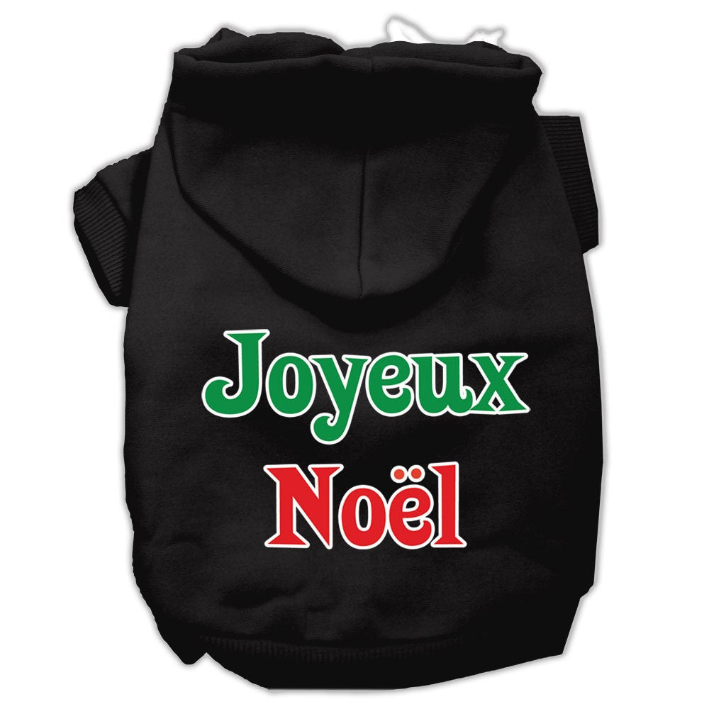 Christmas Pet Hoodie Screen Printed, "Joyeux Noel"
