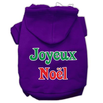 Christmas Pet Hoodie Screen Printed, "Joyeux Noel"