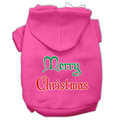 Christmas Pet Hoodie Screen Printed, "Merry Christmas"