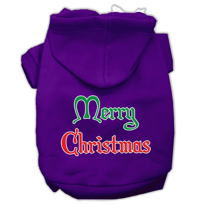 Christmas Pet Hoodie Screen Printed, "Merry Christmas"