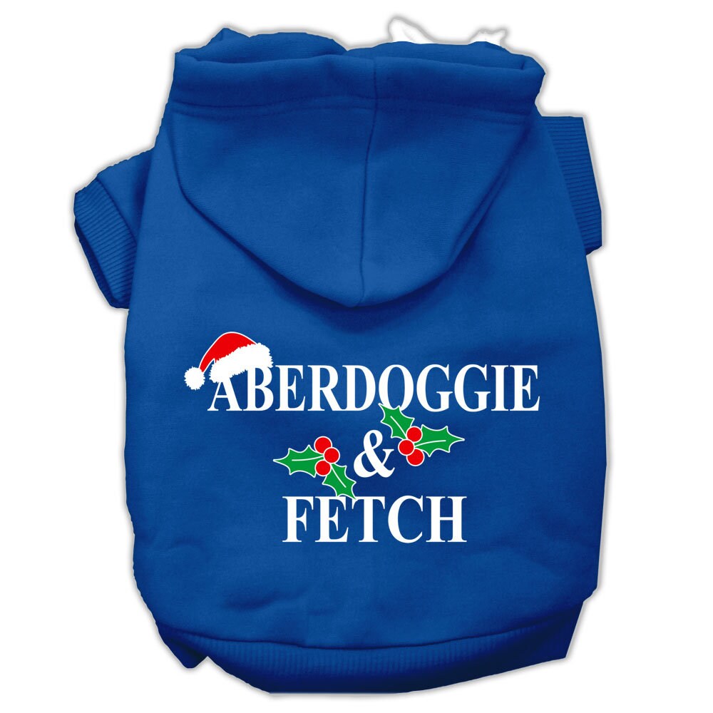 Christmas Pet Hoodie Screen Printed, "Aberdoggie & Fetch"