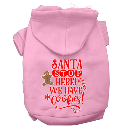 Christmas Pet Hoodie Screen Printed, "Santa Stop Here, We Have Cookies"