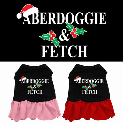 Christmas Pet Dress Screen Printed, "Aberdoggie Christmas"