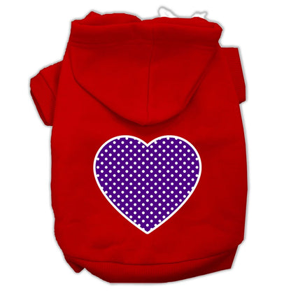 Pet Hoodie "Purple Swiss Dots Heart"
