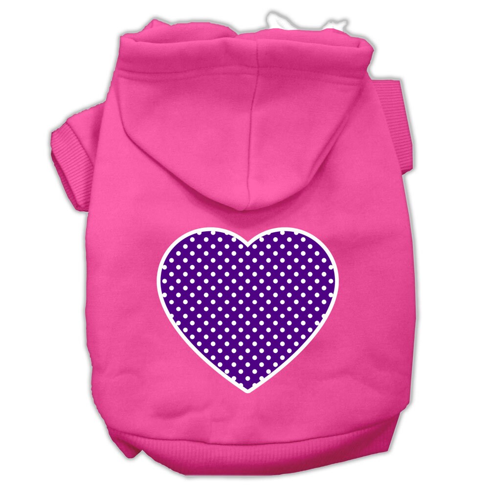 Pet Hoodie "Purple Swiss Dots Heart"