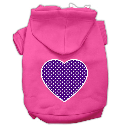 Pet Hoodie "Purple Swiss Dots Heart"