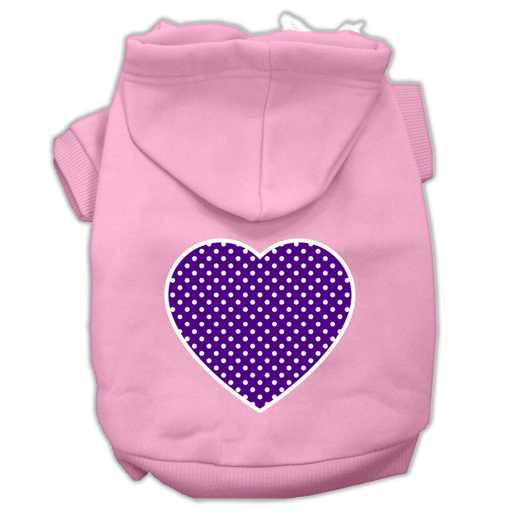 Pet Hoodie "Purple Swiss Dots Heart"