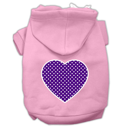 Pet Hoodie "Purple Swiss Dots Heart"