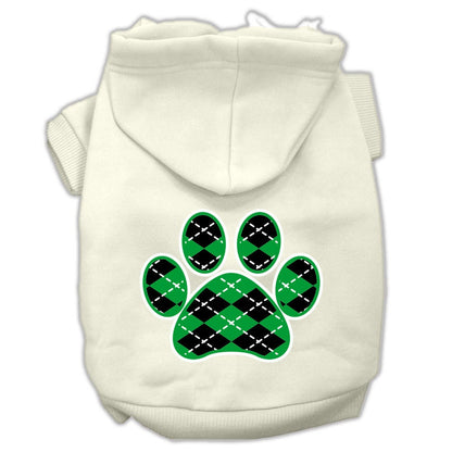 Pet Hoodie "Green Argyle Paw"
