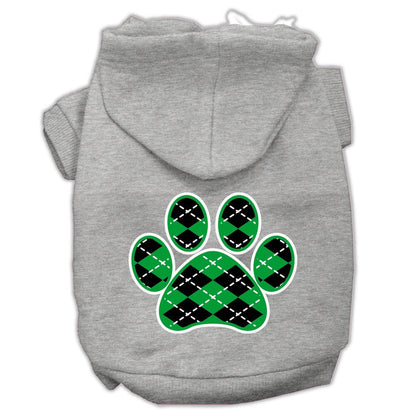 Pet Hoodie "Green Argyle Paw"