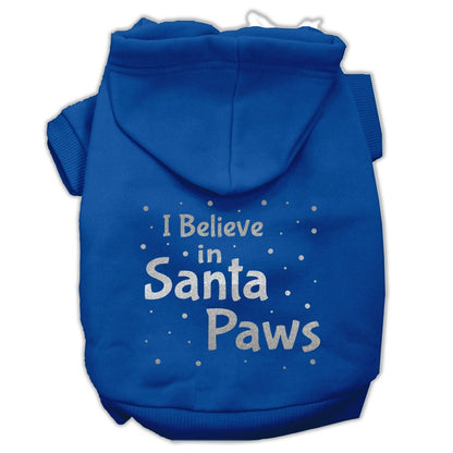 Christmas Pet Hoodie Screen Printed, "I Believe In Santa Paws"