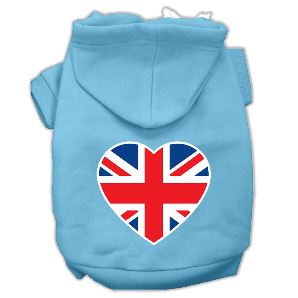 Pet Hoodie "British Flag Heart"