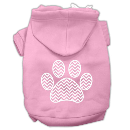 Pet Hoodie "Chevron Paw Print"