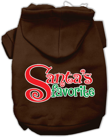 Christmas Pet Hoodie Screen Printed, "Santa's Favorite"