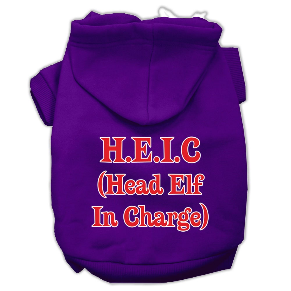 Christmas Pet Hoodie "Head Elf In Charge"