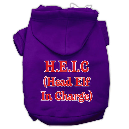 Christmas Pet Hoodie "Head Elf In Charge"