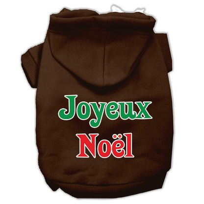Christmas Pet Hoodie Screen Printed, "Joyeux Noel"