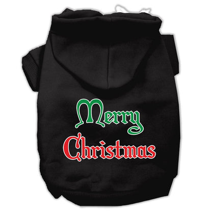 Christmas Pet Hoodie Screen Printed, "Merry Christmas"