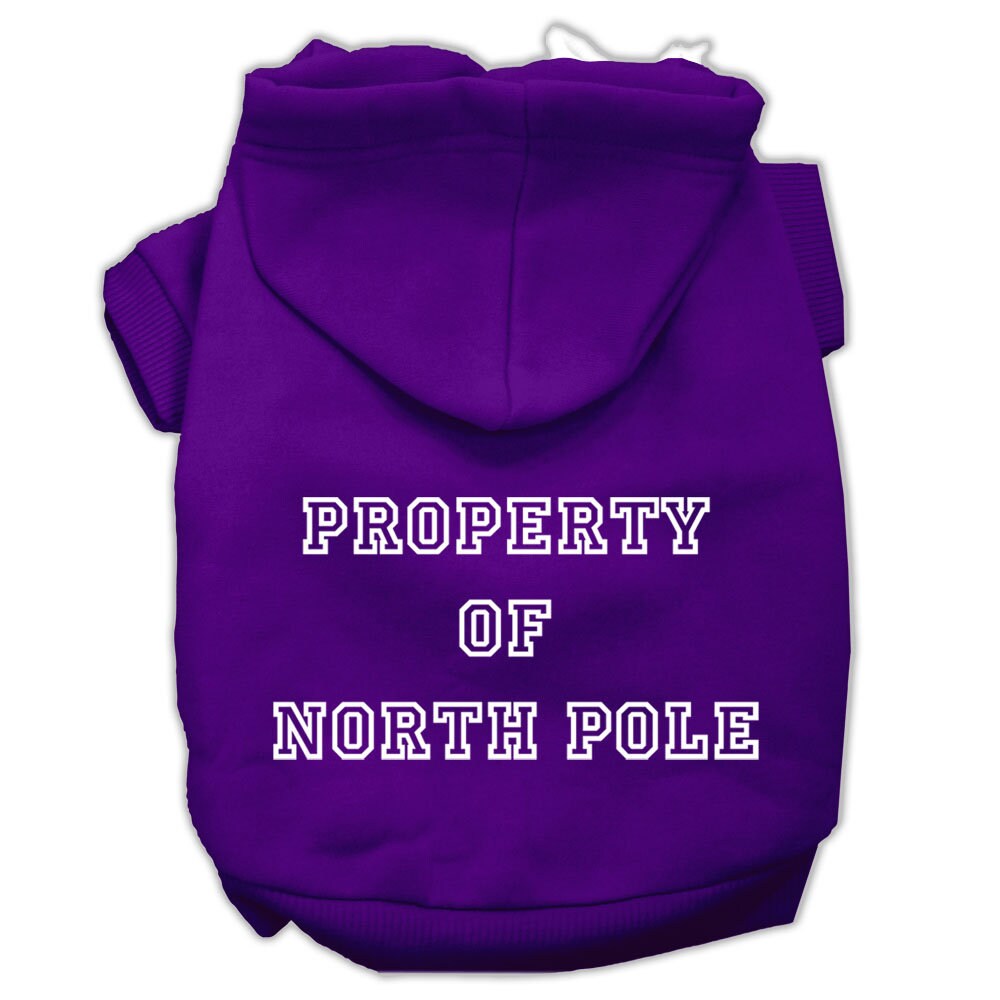 Christmas Pet Hoodie "Property of North Pole"