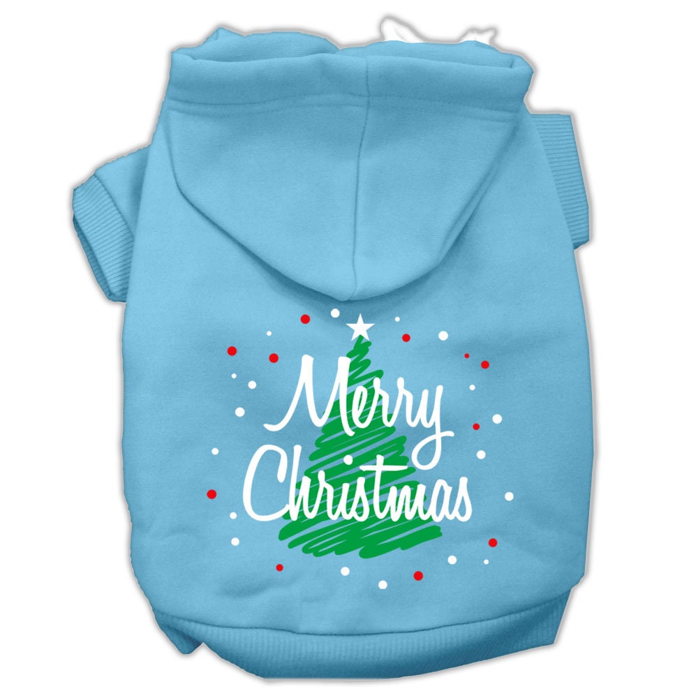 Christmas Pet Hoodie Screen Printed, "Scribble Merry Christmas"