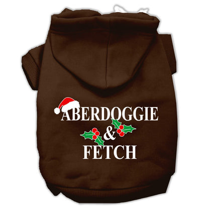 Christmas Pet Hoodie Screen Printed, "Aberdoggie & Fetch"