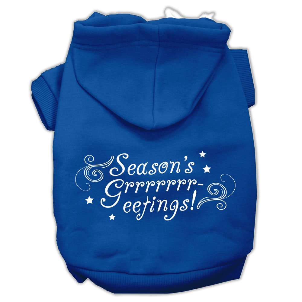 Christmas Pet Hoodie Screen Printed, "Season's Greetings"