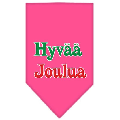 Christmas Pet and Dog Bandana Screen Printed, "Hyvää Joulua"