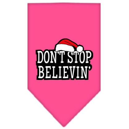 Christmas Pet and Dog Bandana Screen Printed, "Don't Stop Believin'"