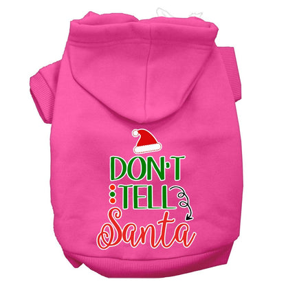 Christmas Pet Hoodie, "Don't Tell Santa"