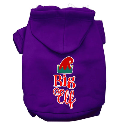 Christmas Pet Hoodie Screen Printed, "Big Elf"