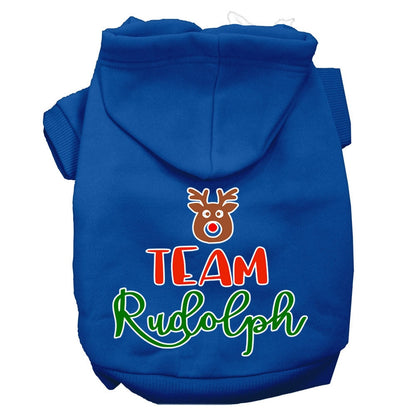Christmas Pet Hoodie Screen Printed, "Team Rudolph"
