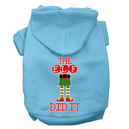 Christmas Pet Hoodie Screen Printed, "The Elf Did It"