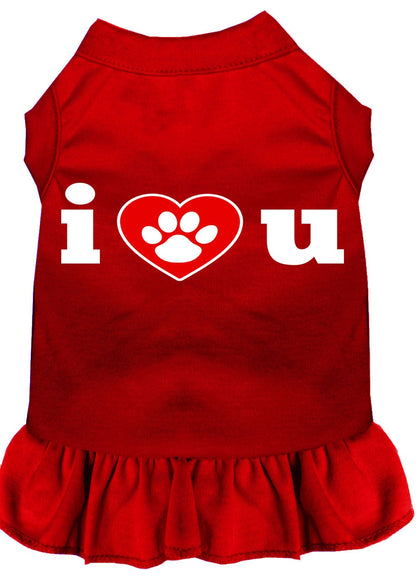 Pet Dress, Screen Printed, "I Heart You"